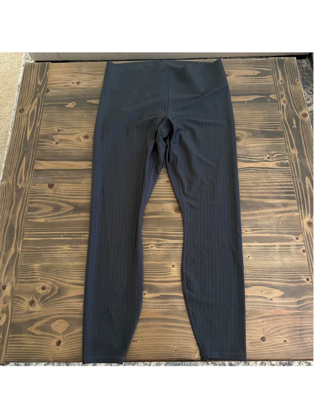 Fabletics Luxe 360 Leggings 1X Black Pinstripe High Rise Athleisure